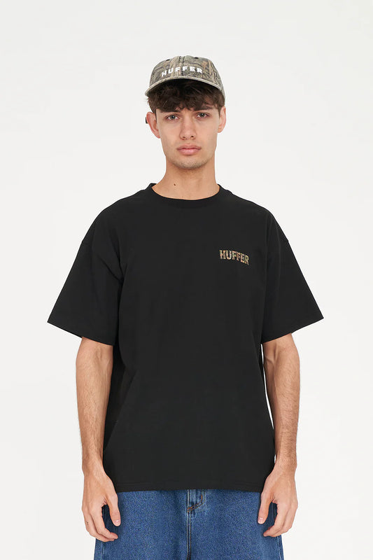 HUFFER // Block Tee 220 Woody BLACK