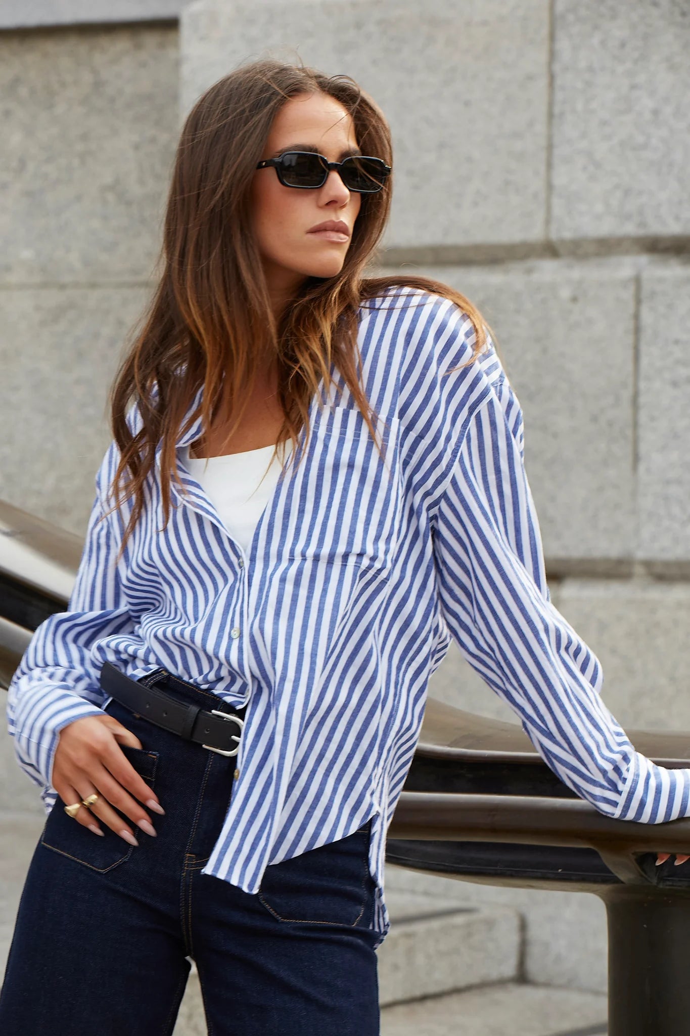 STORIES BE TOLD // You Got This Poplin Oversized Shirt BLUE