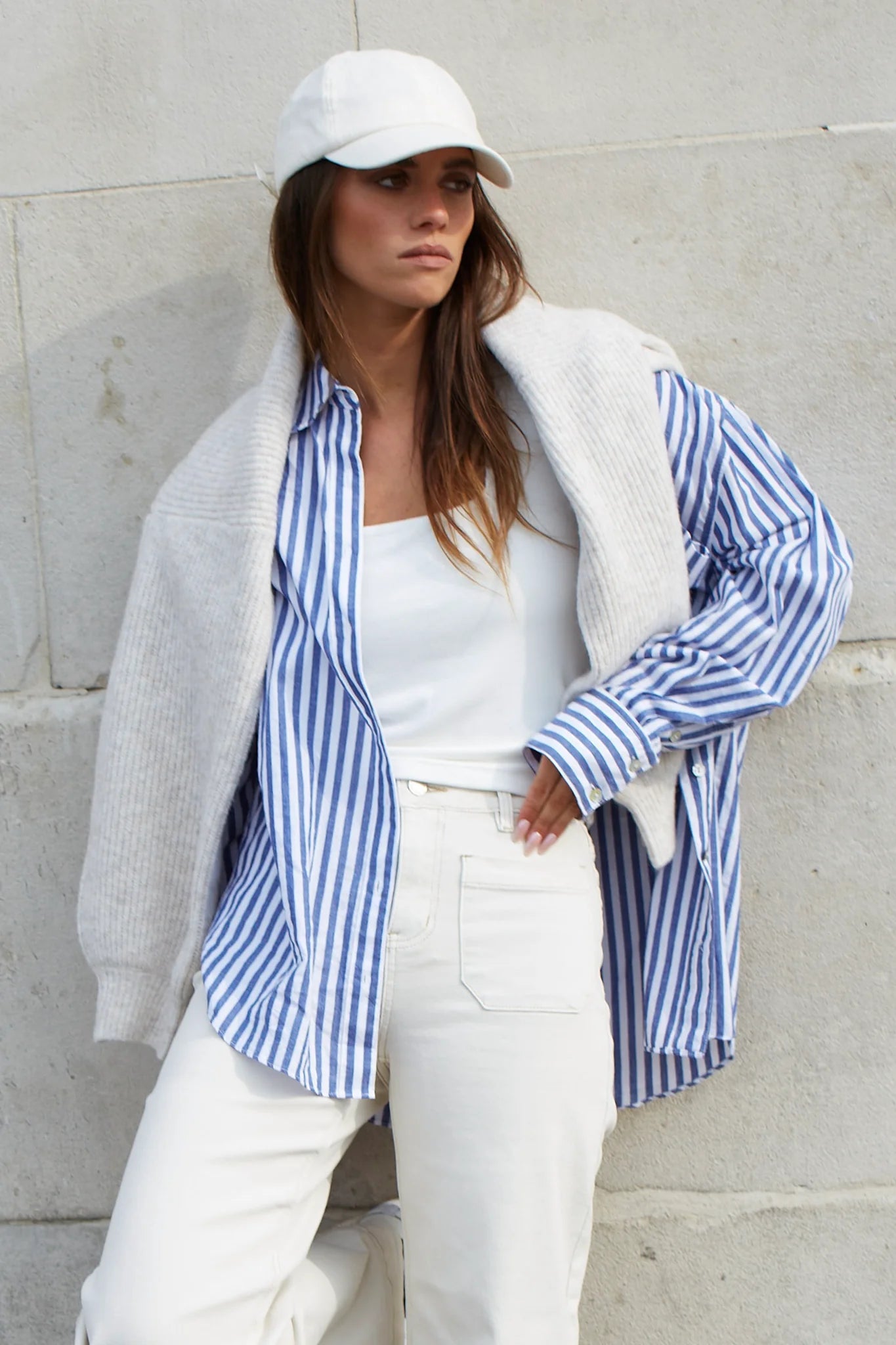 STORIES BE TOLD // You Got This Poplin Oversized Shirt BLUE