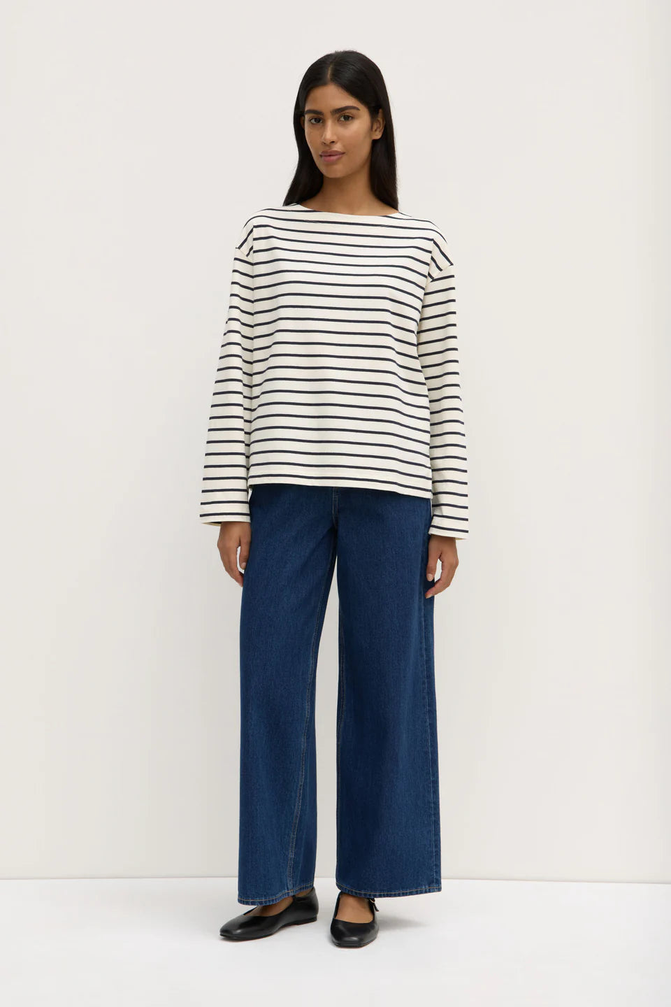 ASSEMBLY LABEL // Bonne LS Tee NAVY WHITE STRIPE