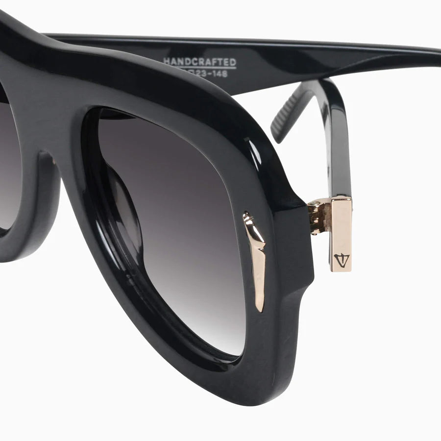 VALLEY // Bowery GLOSS BLACK w. GOLD METAL/BLACK GRADIENT LENS