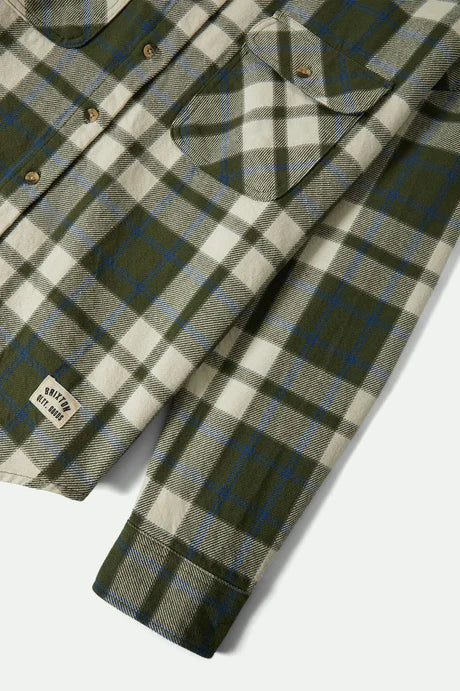 BRIXTON // Bowery Vintage LS Overshirt GREEN/BLUE