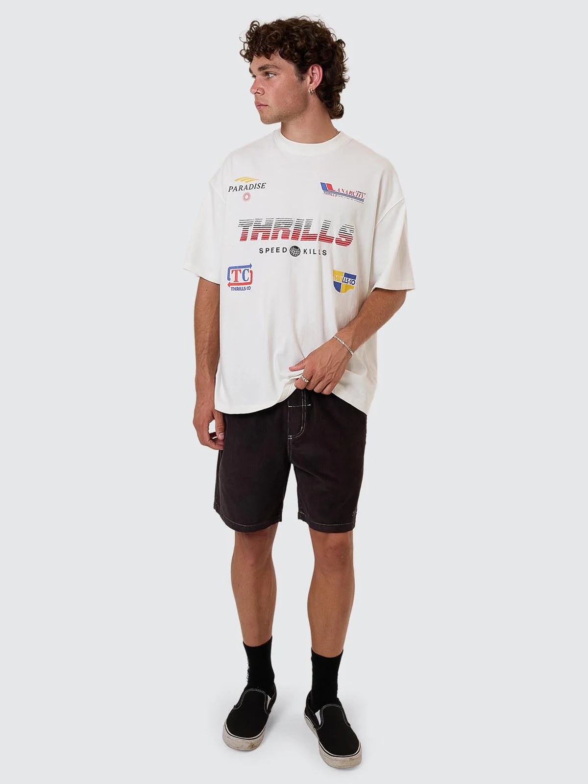 THRILLS // Anarchy In Paradise Box Fit OS Tee DIRTY WHITE