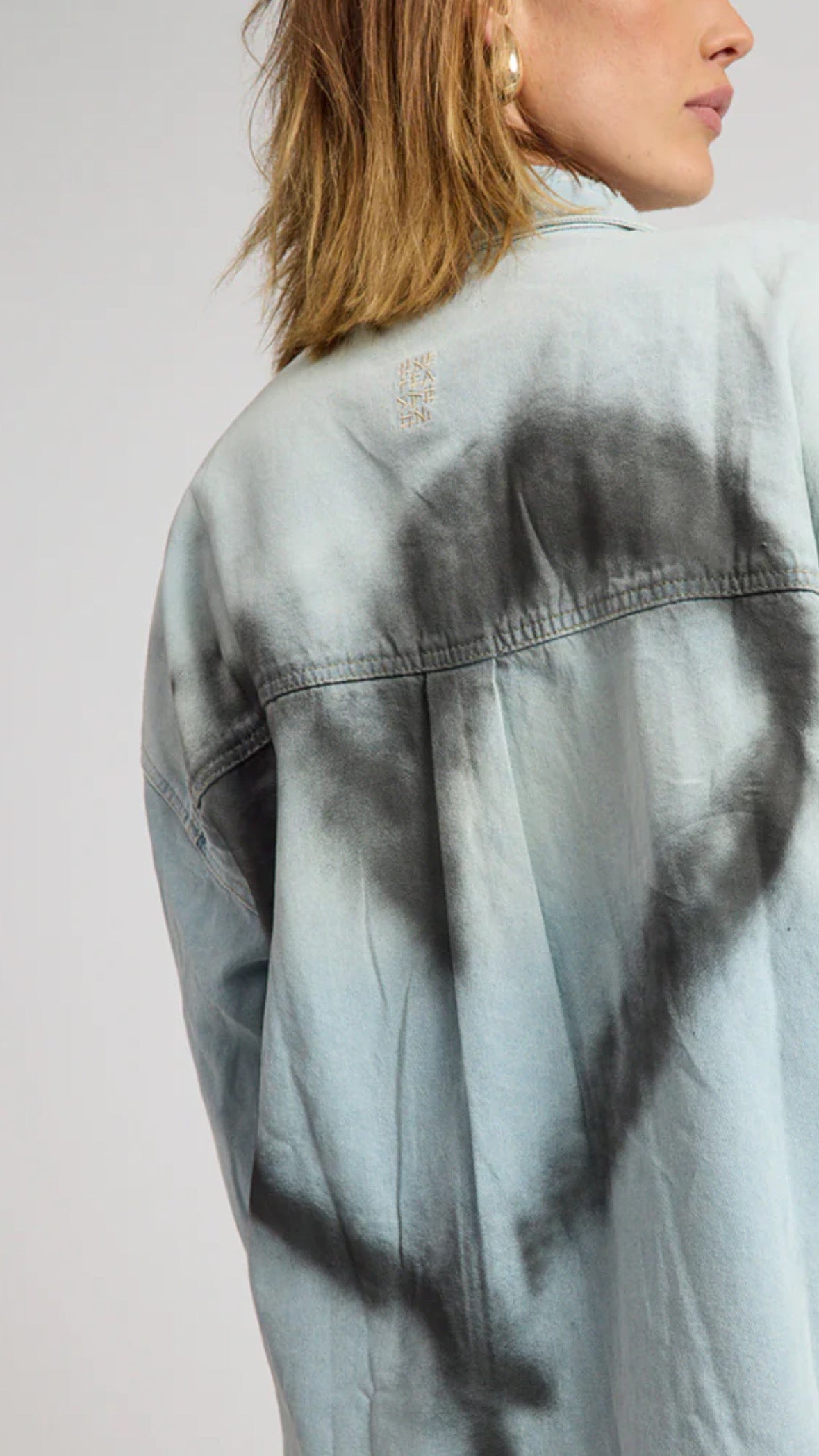 Daydream Heart Denim Shirt SEA BLUE