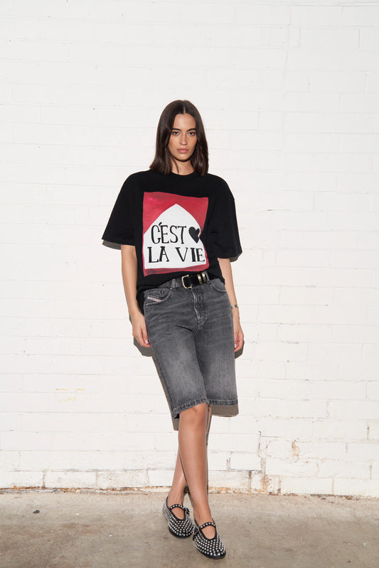 MAKU // C'EST LA VIE Tee Oversized BLACK