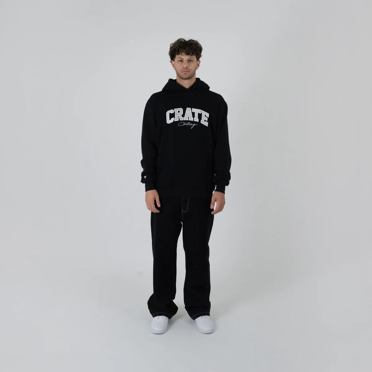 CRATE // Varsity Hoodie BLACK/GREY
