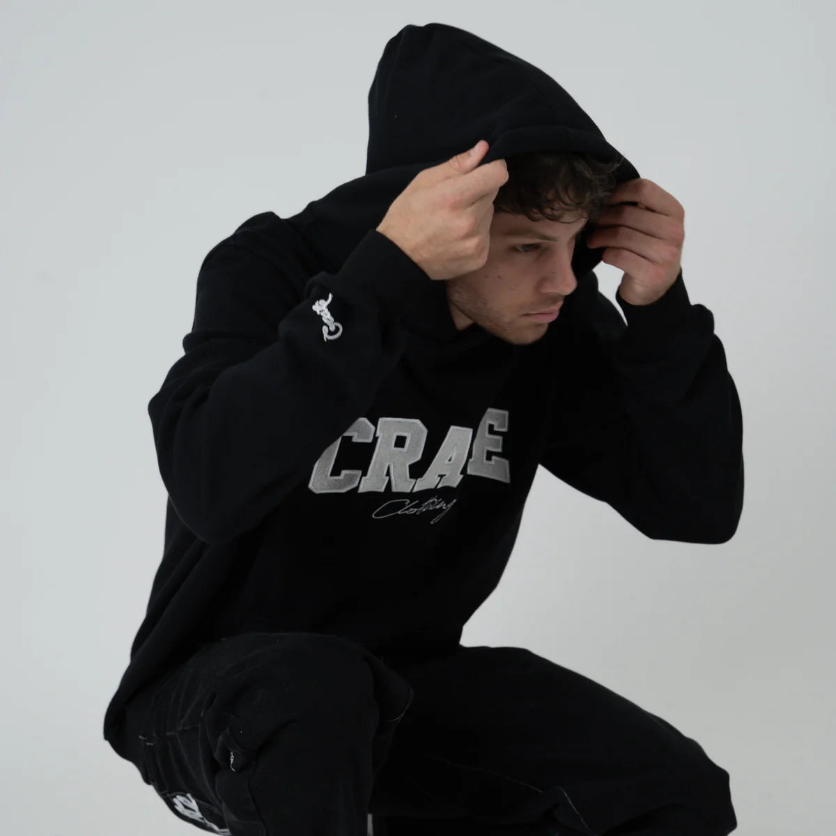 CRATE // Varsity Hoodie BLACK/GREY