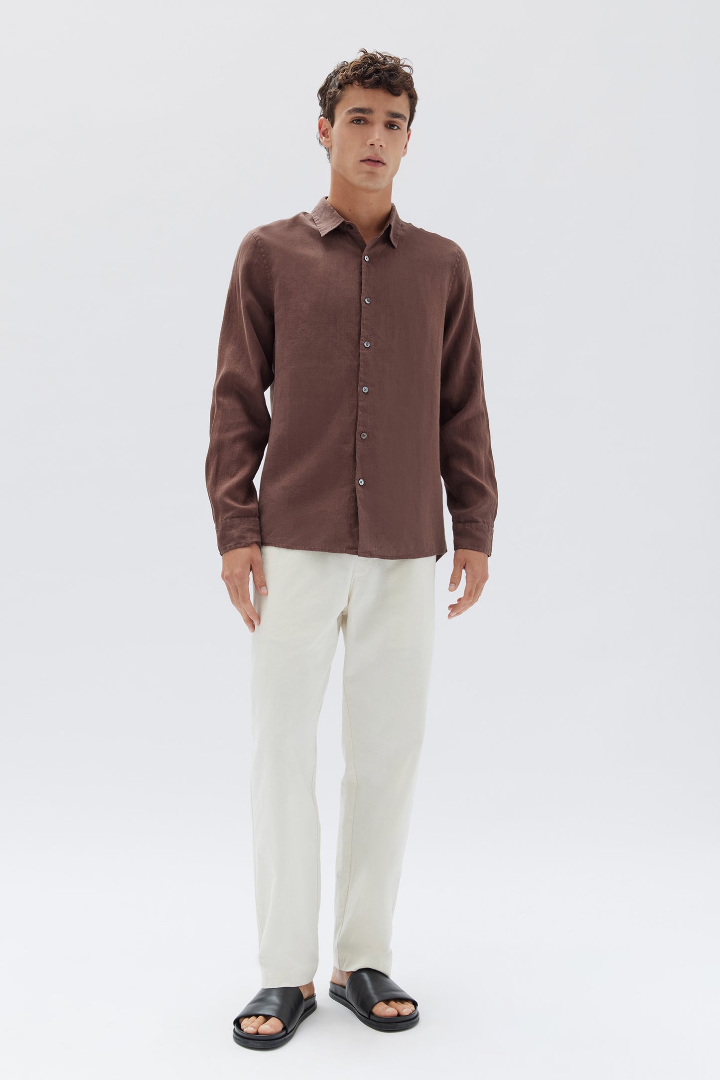 ASSEMBLY LABEL // Casual Long Sleeve Shirt CHESTNUT