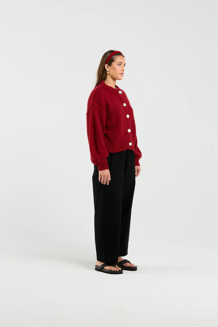 THING THING // Chloe Cardigan DEEP RED