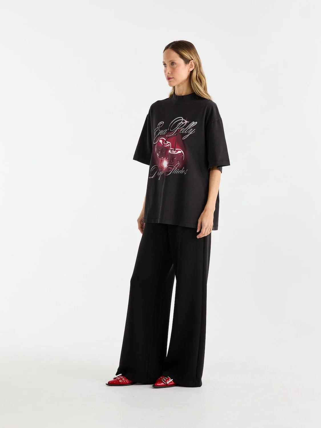 ENA PELLY // Chrome Cherry Tee VINTAGE BLACK