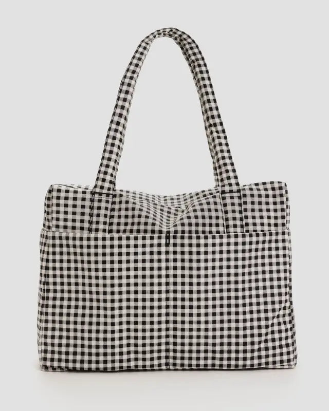 BAGGU // LARGE Cloud Carry-on GINGHAM BLACK/WHITE