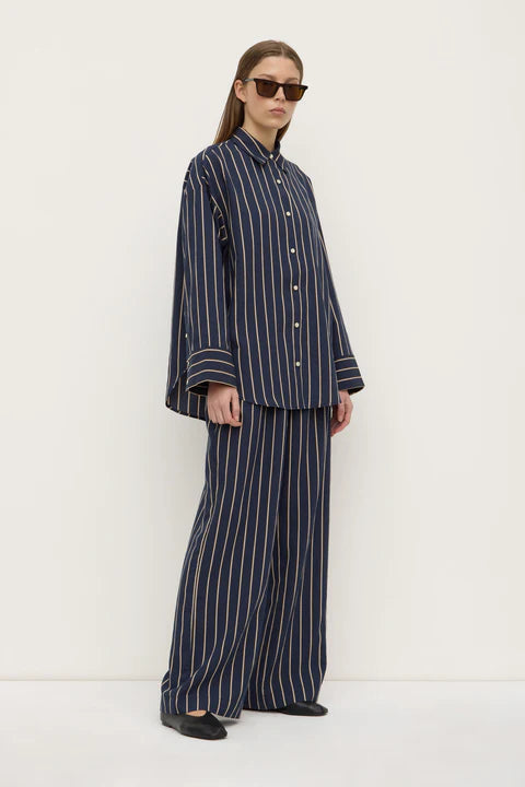 ASSEMBLY LABEL // Colleen Stripe Shirt NAVY/TAN