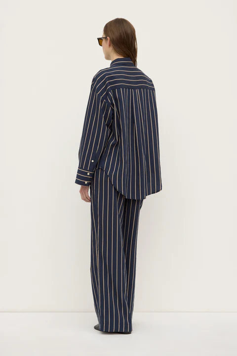 ASSEMBLY LABEL // Colleen Stripe Shirt NAVY/TAN