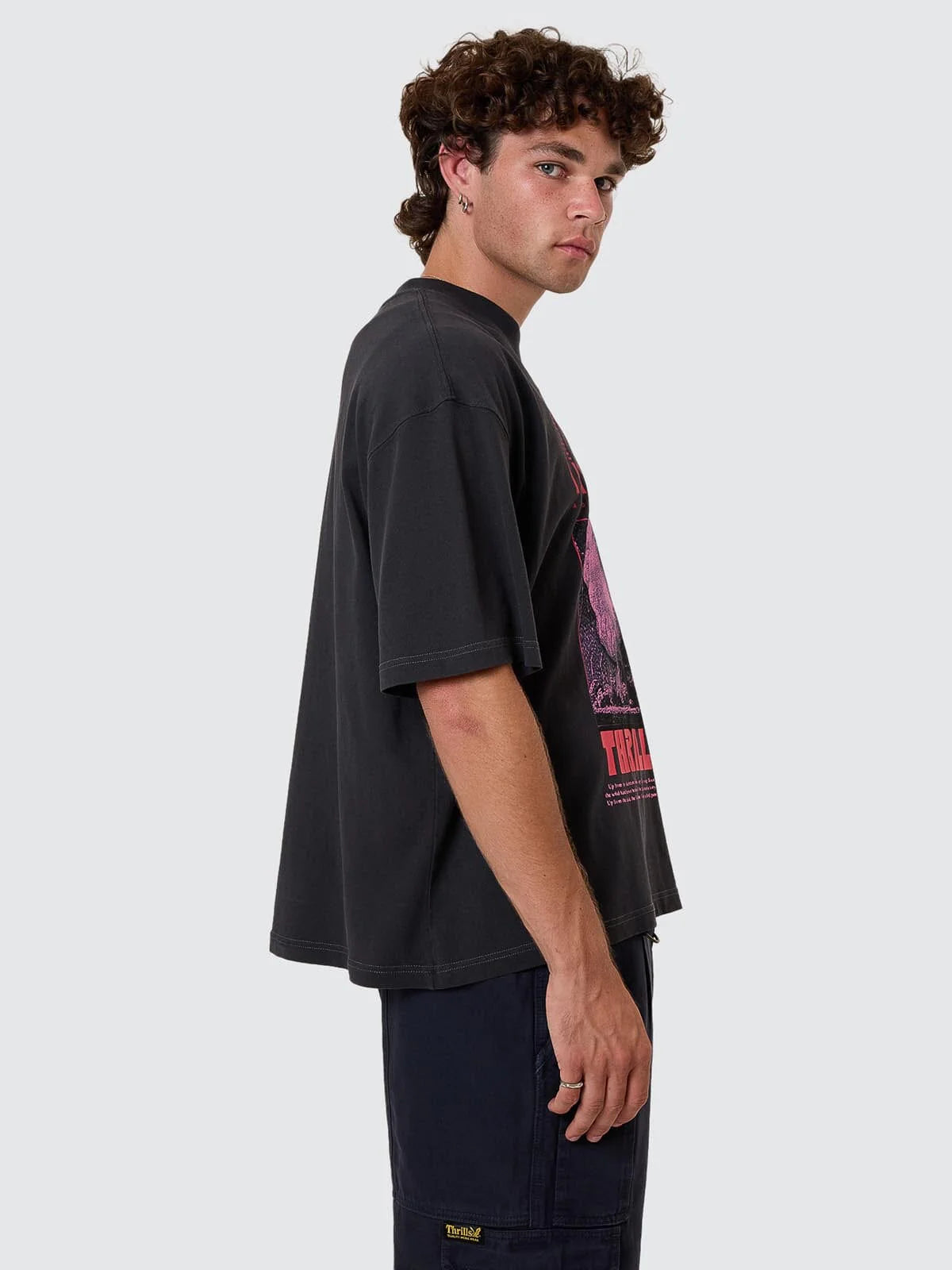 THRILLS // Constant Chaos Box Fit OS Short Tee BLUE GRAPHITE