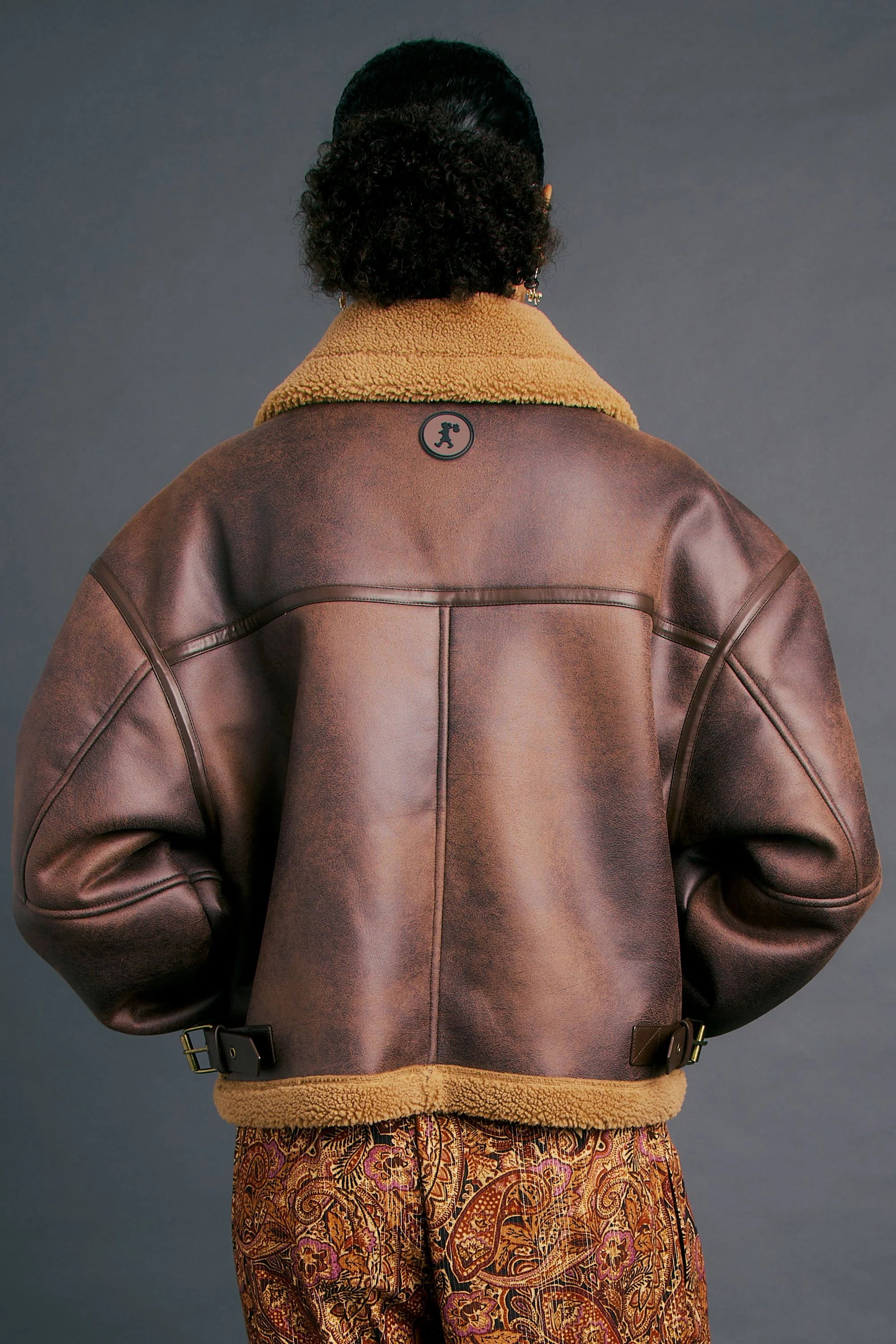 KAREN WALKER // Cropped Aviator Jacket BROWN/CHESTNUT