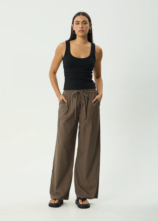 AFENDS // Cyrus Wide Leg Pant COFFEE STRIPE