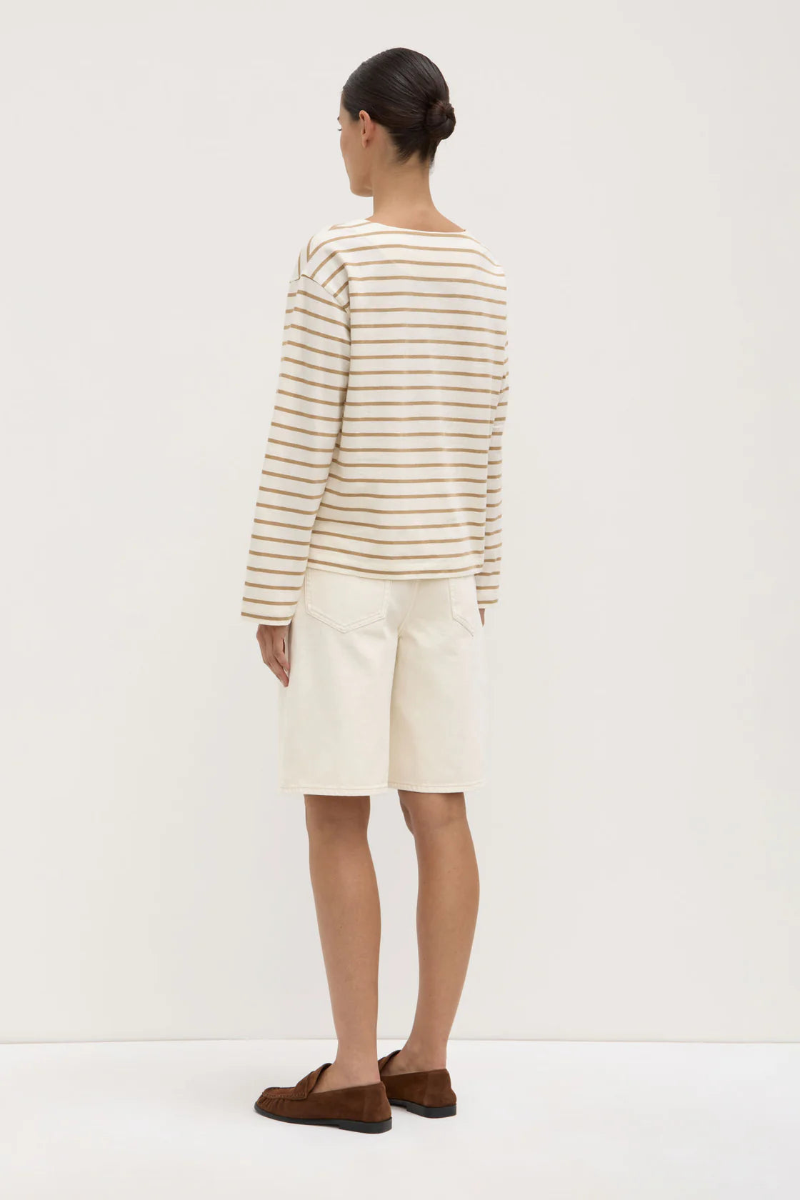 ASSEMBLY LABEL // Bonne Long Sleeve Tee WHITE/TAN