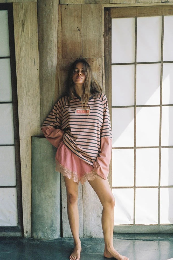 Double Trouble LS Tee PINK