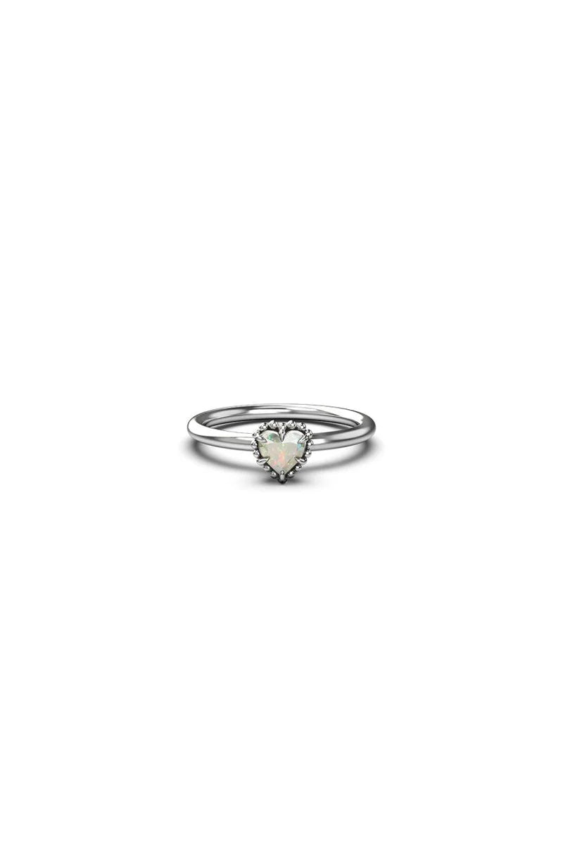 Dahlia's Heart Ring OPAL