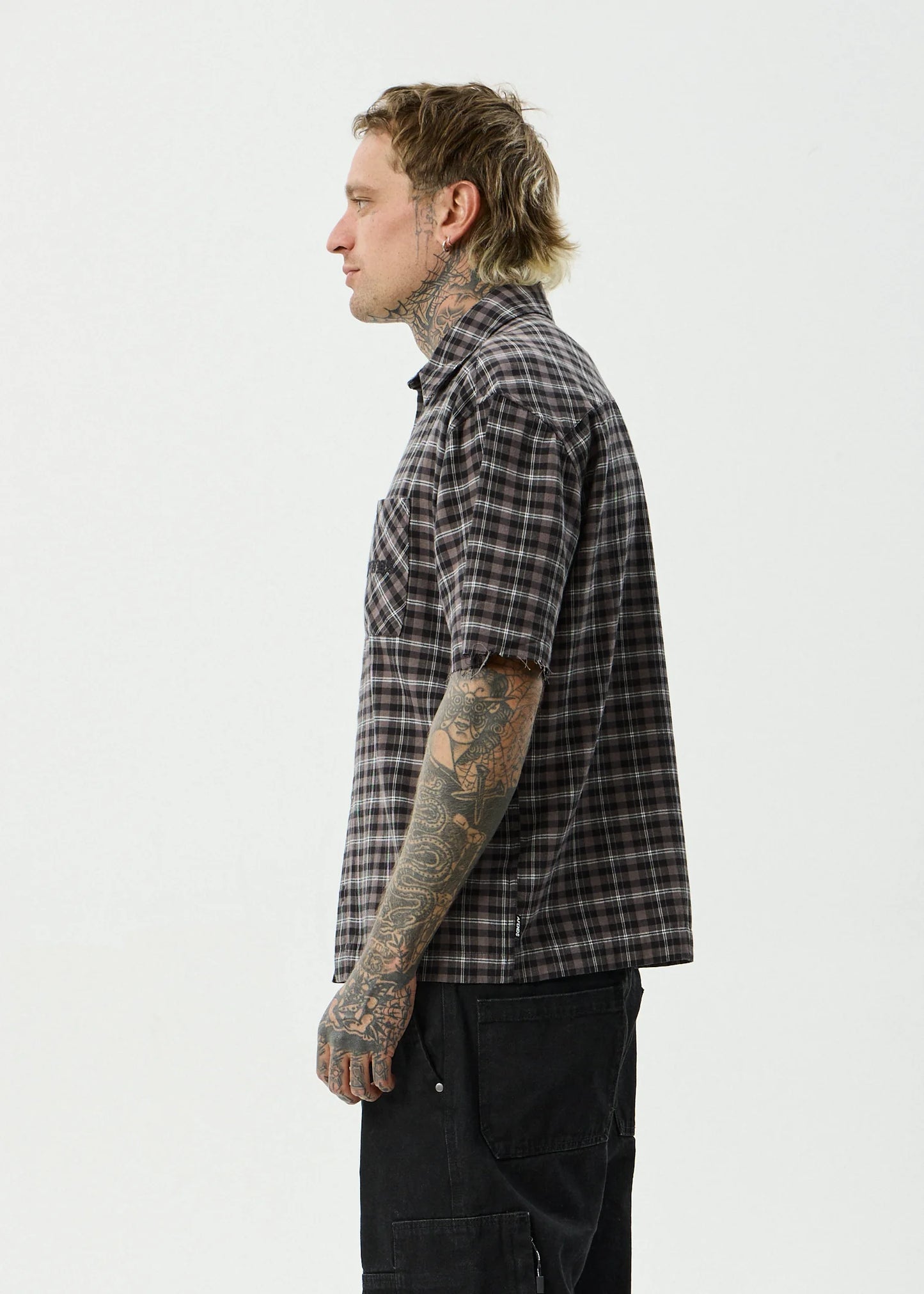 AFENDS // Darkness SS Shirt BLACK CHECK