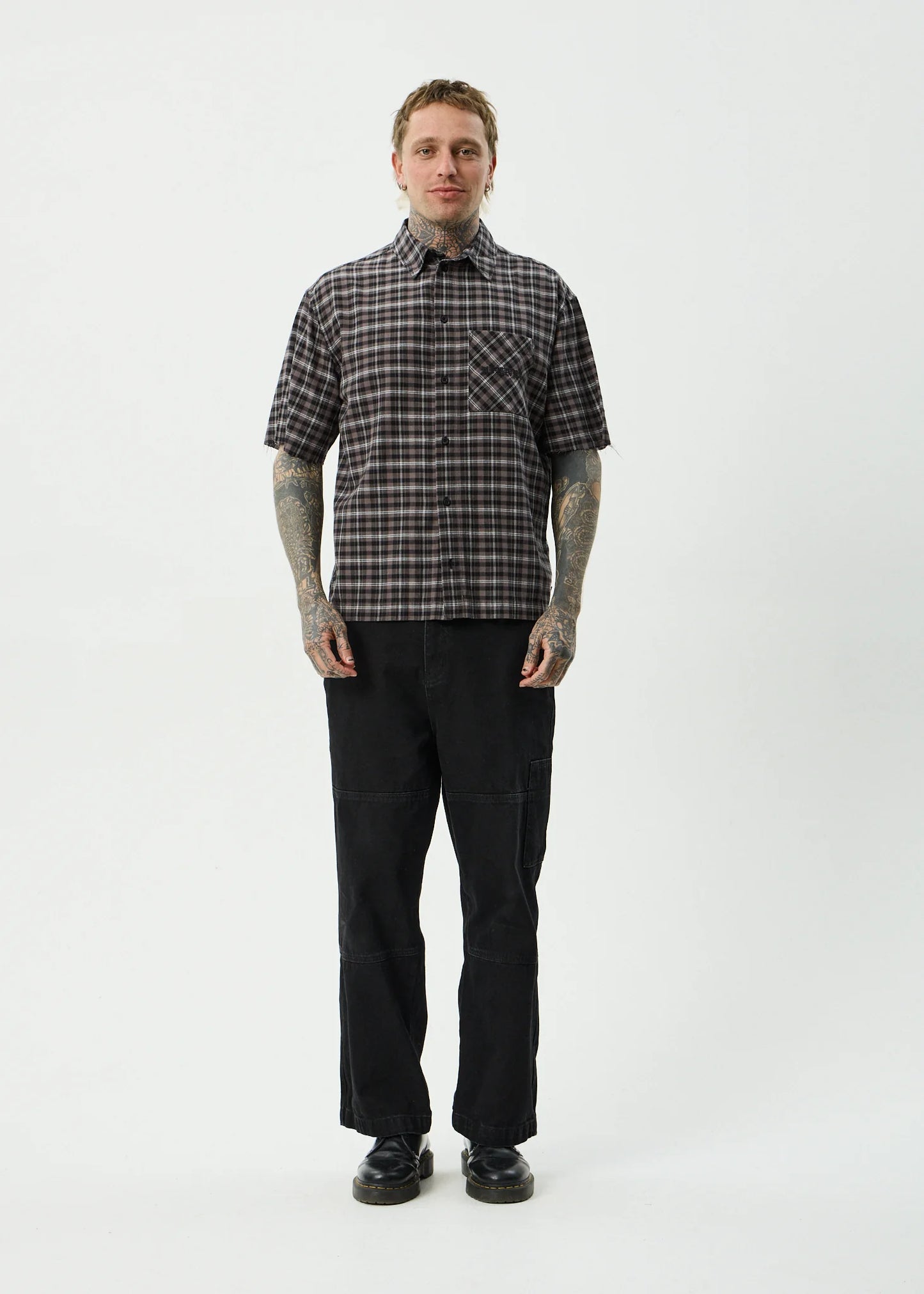 AFENDS // Darkness SS Shirt BLACK CHECK