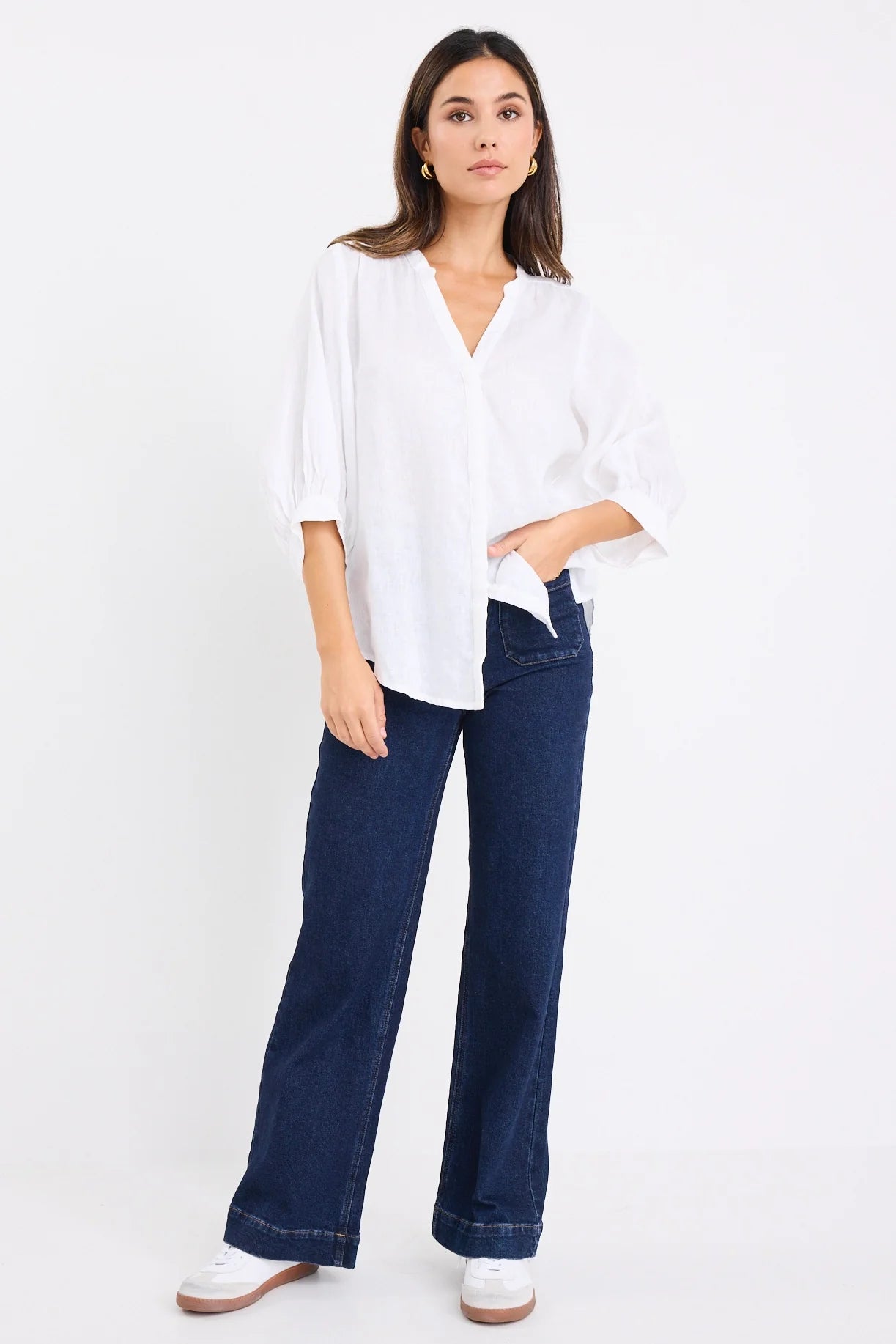 BY ROSA // Deity Linen Blouse WHITE
