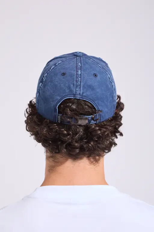 Distressed Zig Zag Dad Cap DARK NAVY