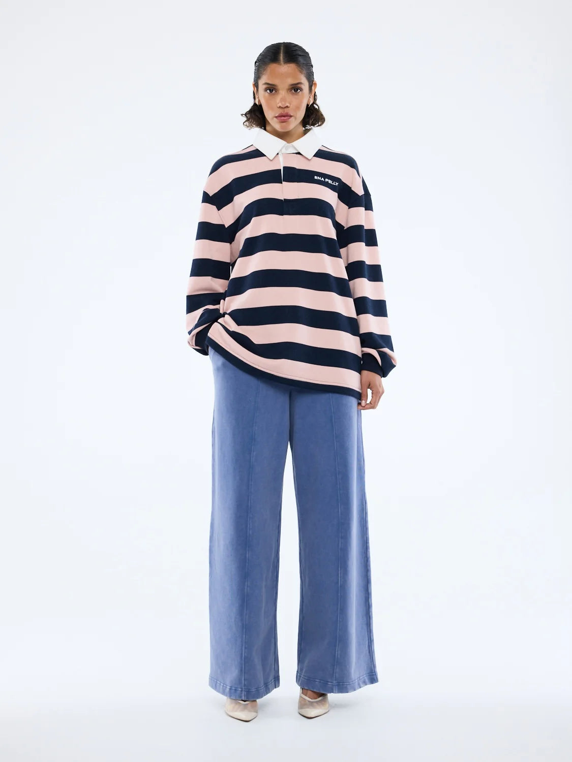 ENA PELLY // Hallie Rugby Jersey NAVY/PINK