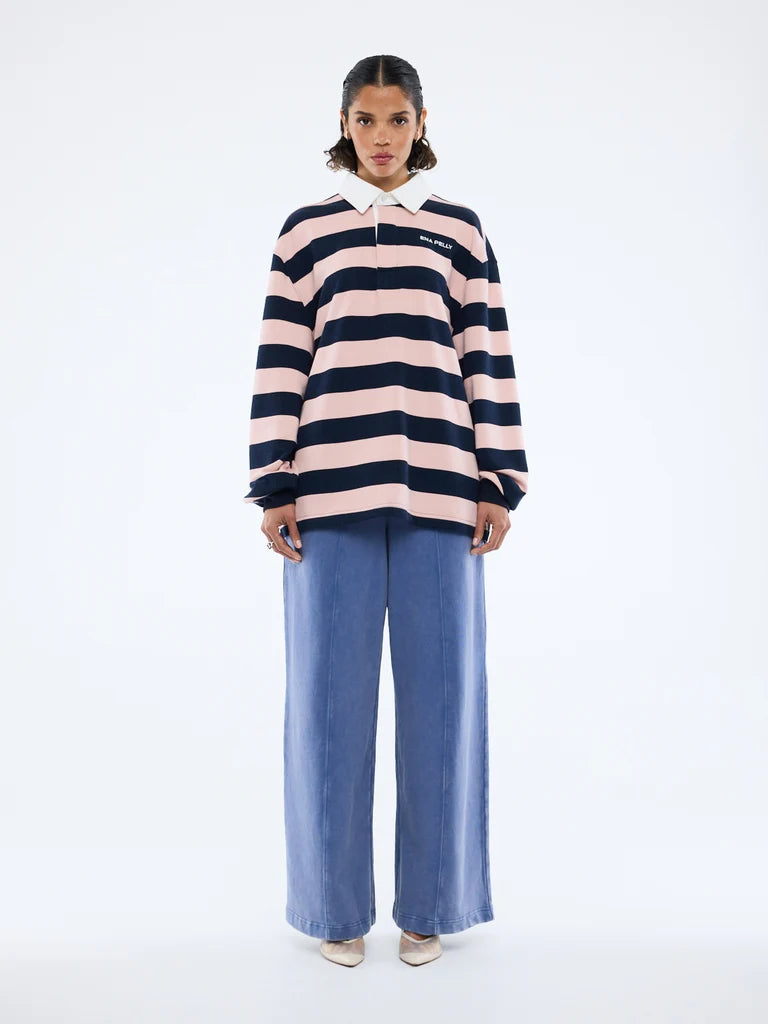 ENA PELLY // Hallie Rugby Jersey NAVY/PINK