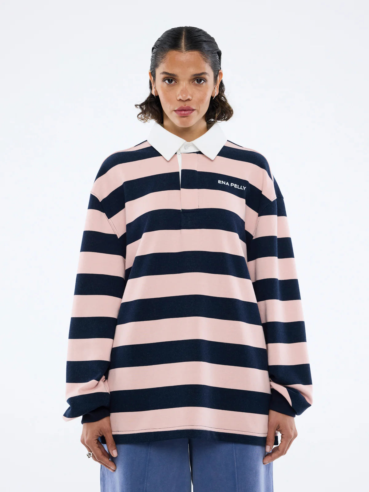 ENA PELLY // Hallie Rugby Jersey NAVY/PINK