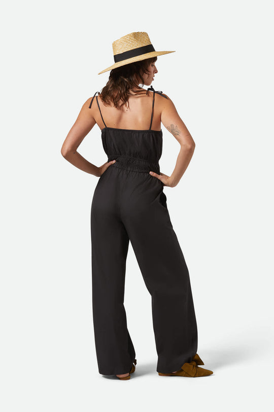BRIXTON // Eden Smocked Jumpsuit BLACK