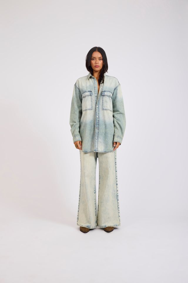 ONE TEASPOON // Essential Denim Shirt ACID BLUE