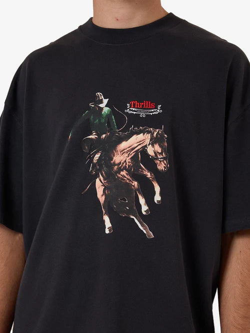 THRILLS // Eternal Outlaw Box Fit OS Tee WASHED BLACK