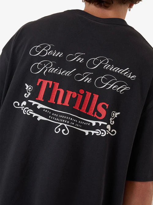 THRILLS // Eternal Outlaw Box Fit OS Tee WASHED BLACK