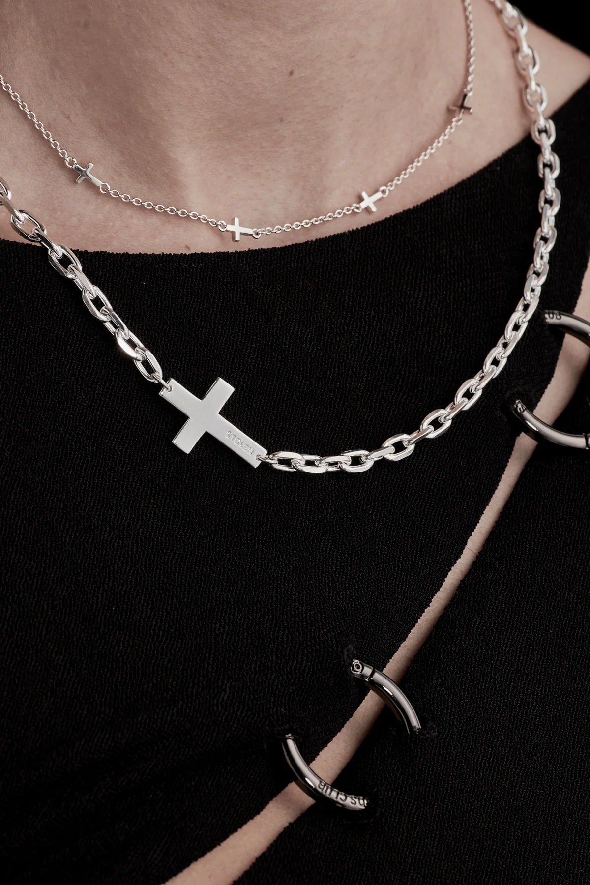 SGC // Falling Cross Maxi Necklace