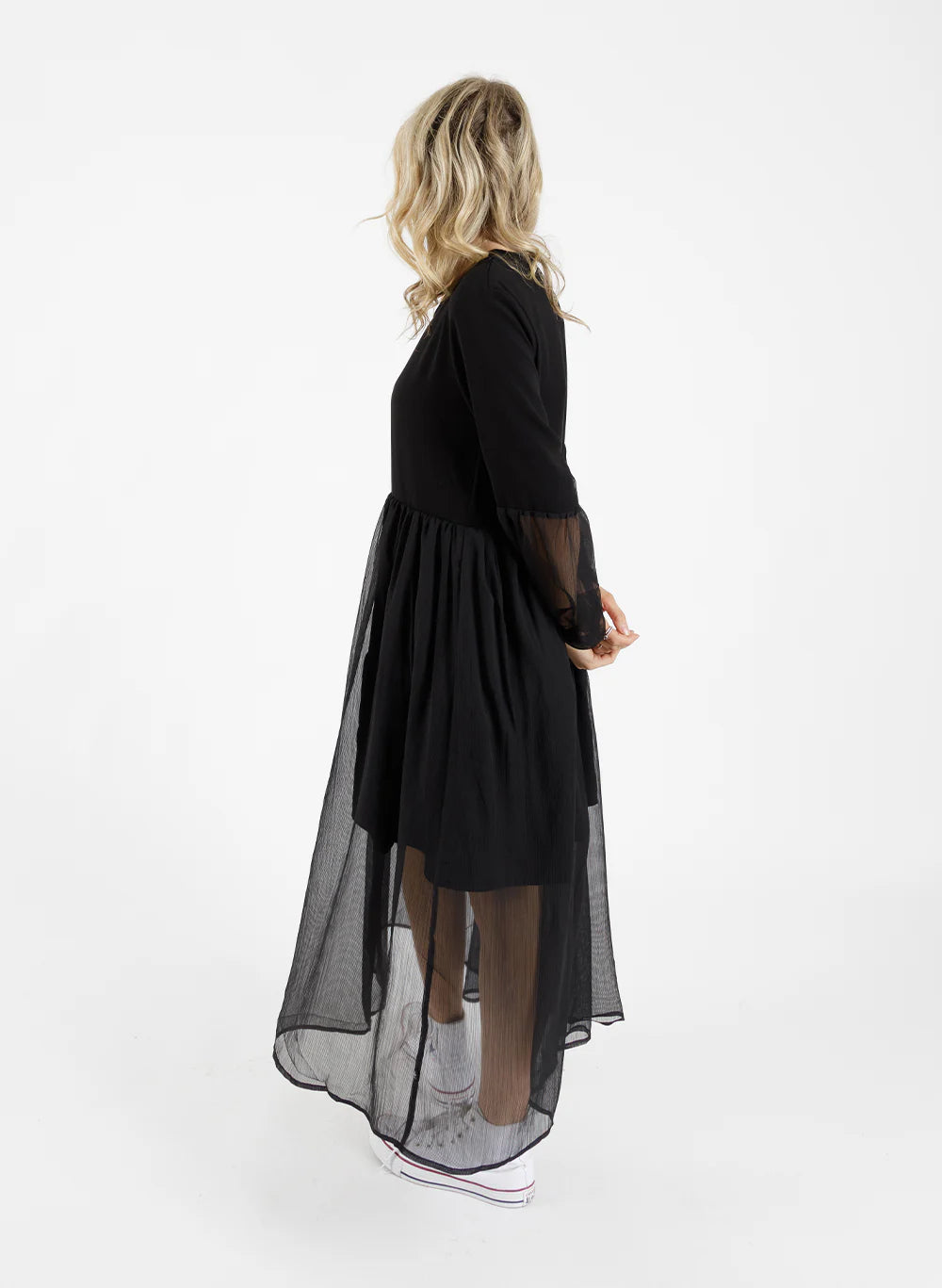 FEDERATION // Sheer Tier Dress BLACK