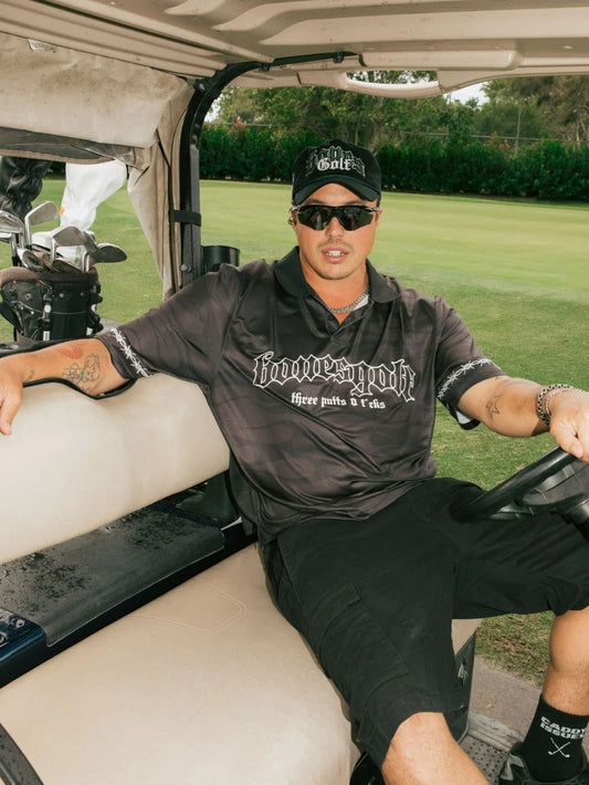 BILLY BONES // Three Putts Polo BLACK
