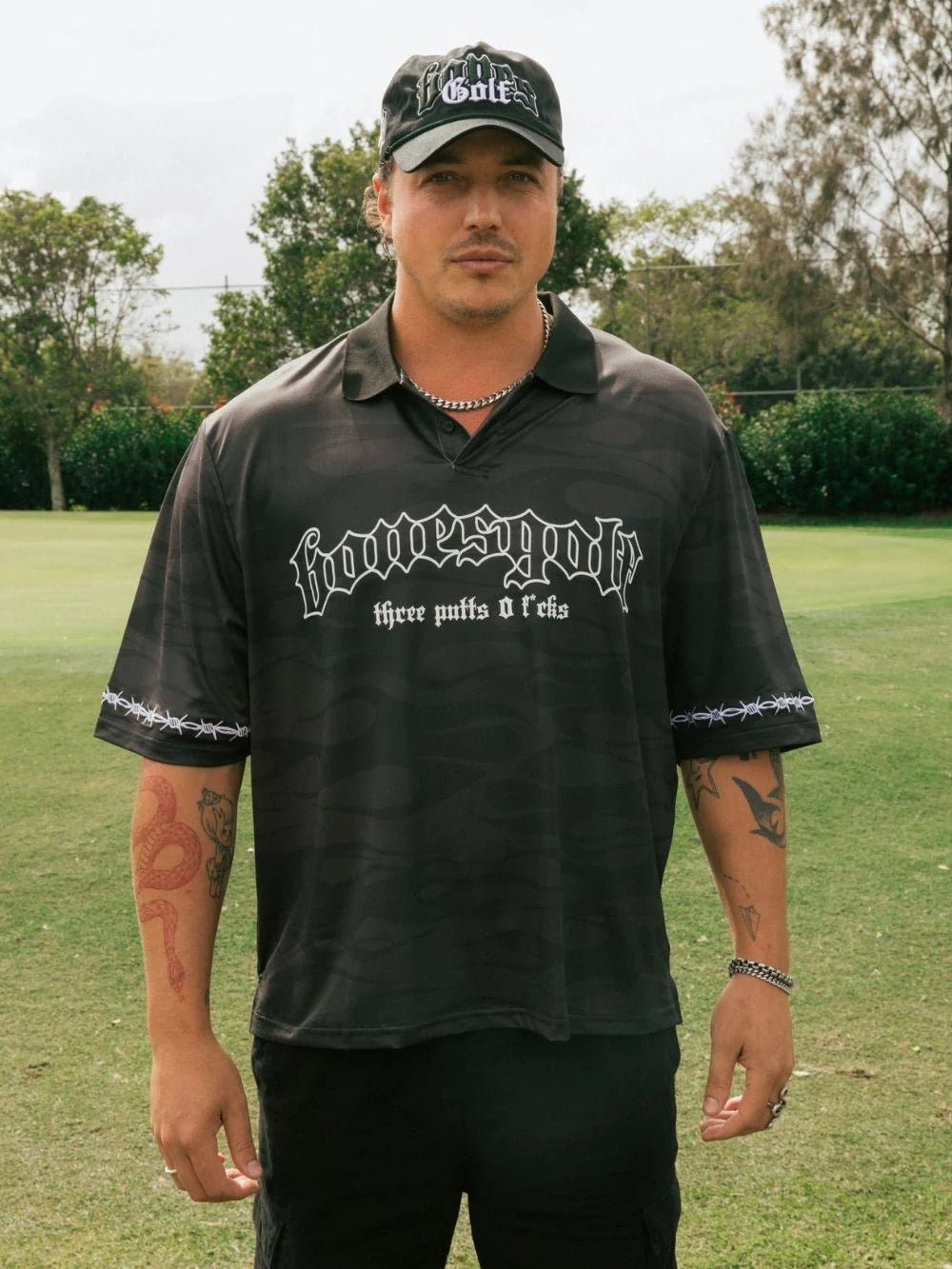 BILLY BONES // Three Putts Polo BLACK