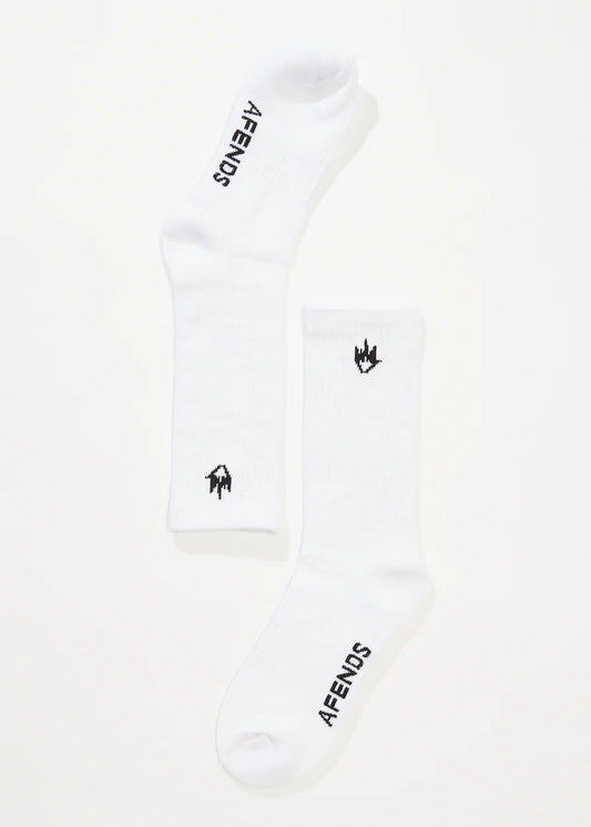 AFENDS // Flame Socks 3Pack WHITE
