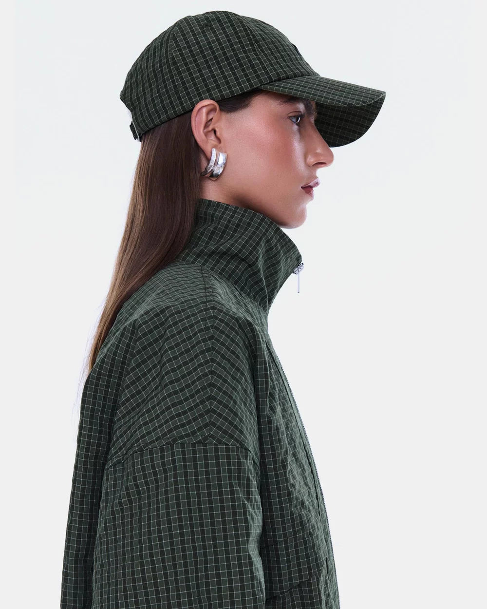 Fallon Check Cap OLIVE CAP