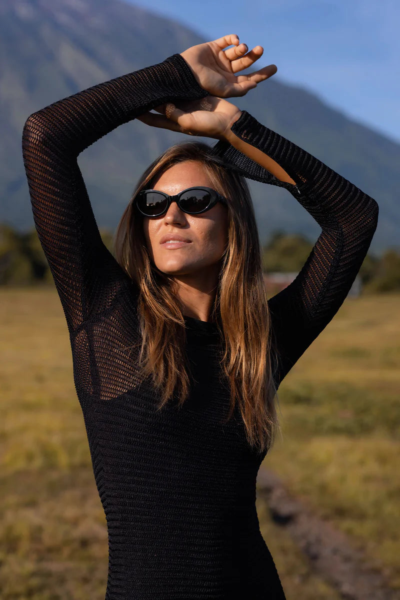 BLAK // Fear No More Dress BLACK TEXTURE LACE