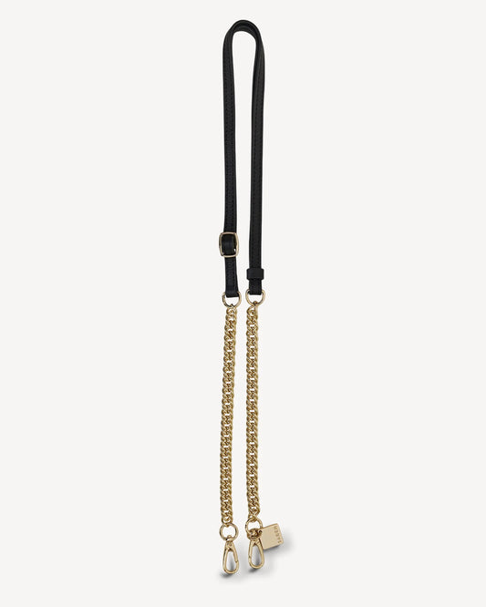 SABEN // Feature Strap GOLD CURB BLACK LEATHER