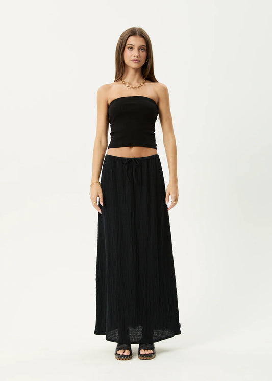 AFENDS // Focus Seersucker Maxi Skirt BLACK