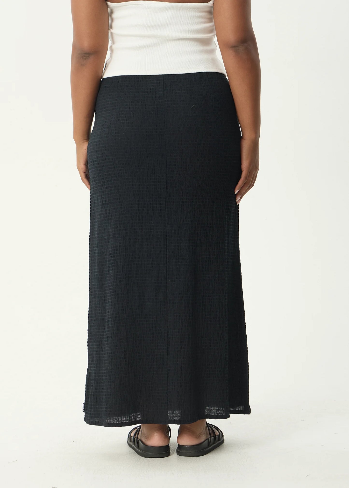 AFENDS // Focus Seersucker Maxi Skirt BLACK