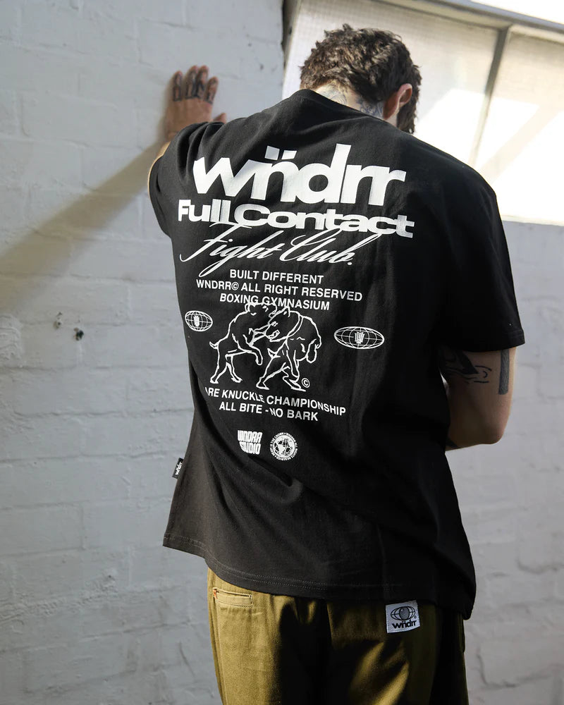 WNDRR // Full Contact Box Fit Tee BLACK