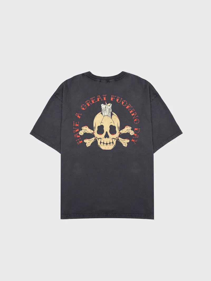 BILLY BONES // Have A Gr8 Day 2.0 Tee WASHED BLACK