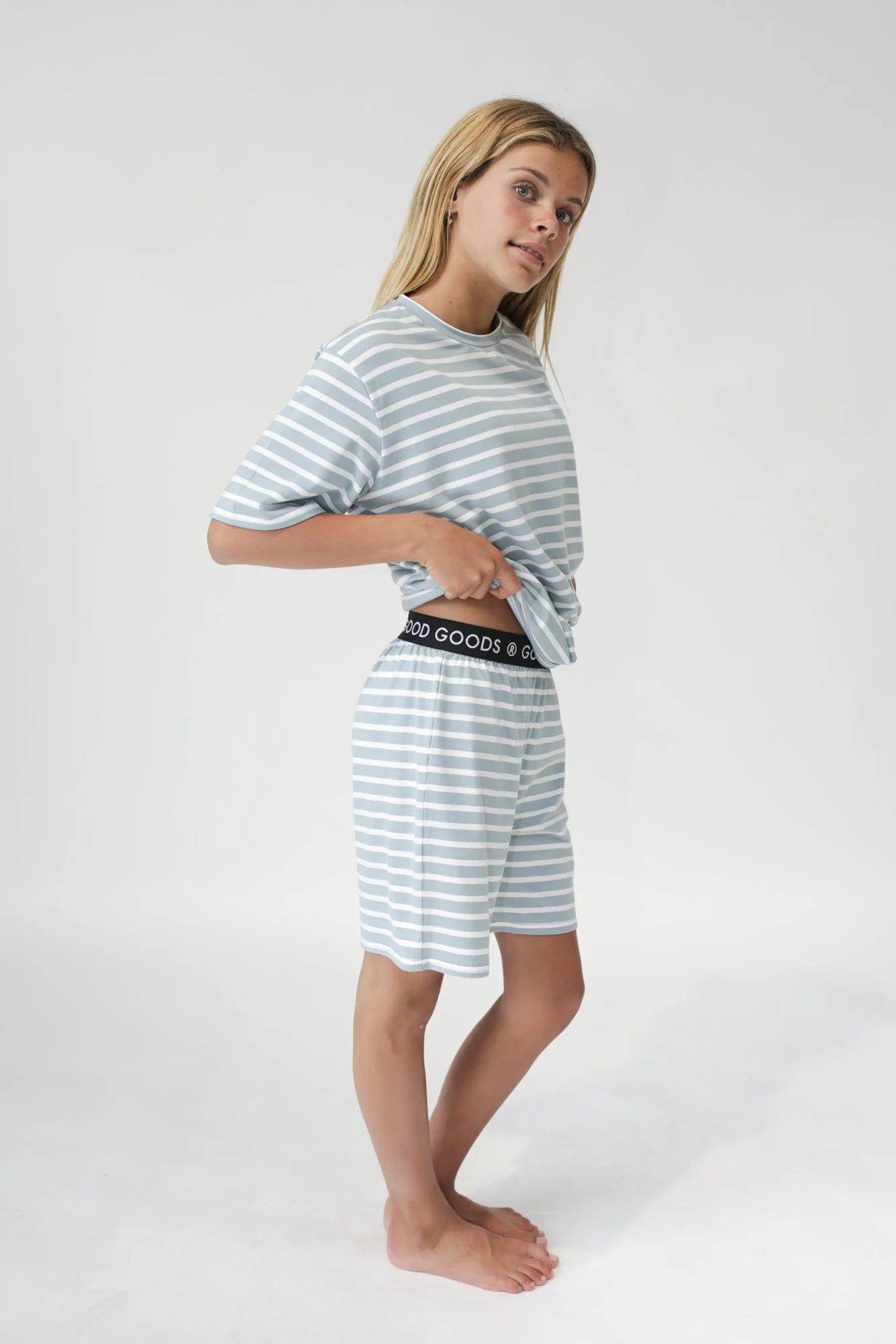 GOOD GOODS // Wolfie PJ's STEEL/CREAM STRIPE