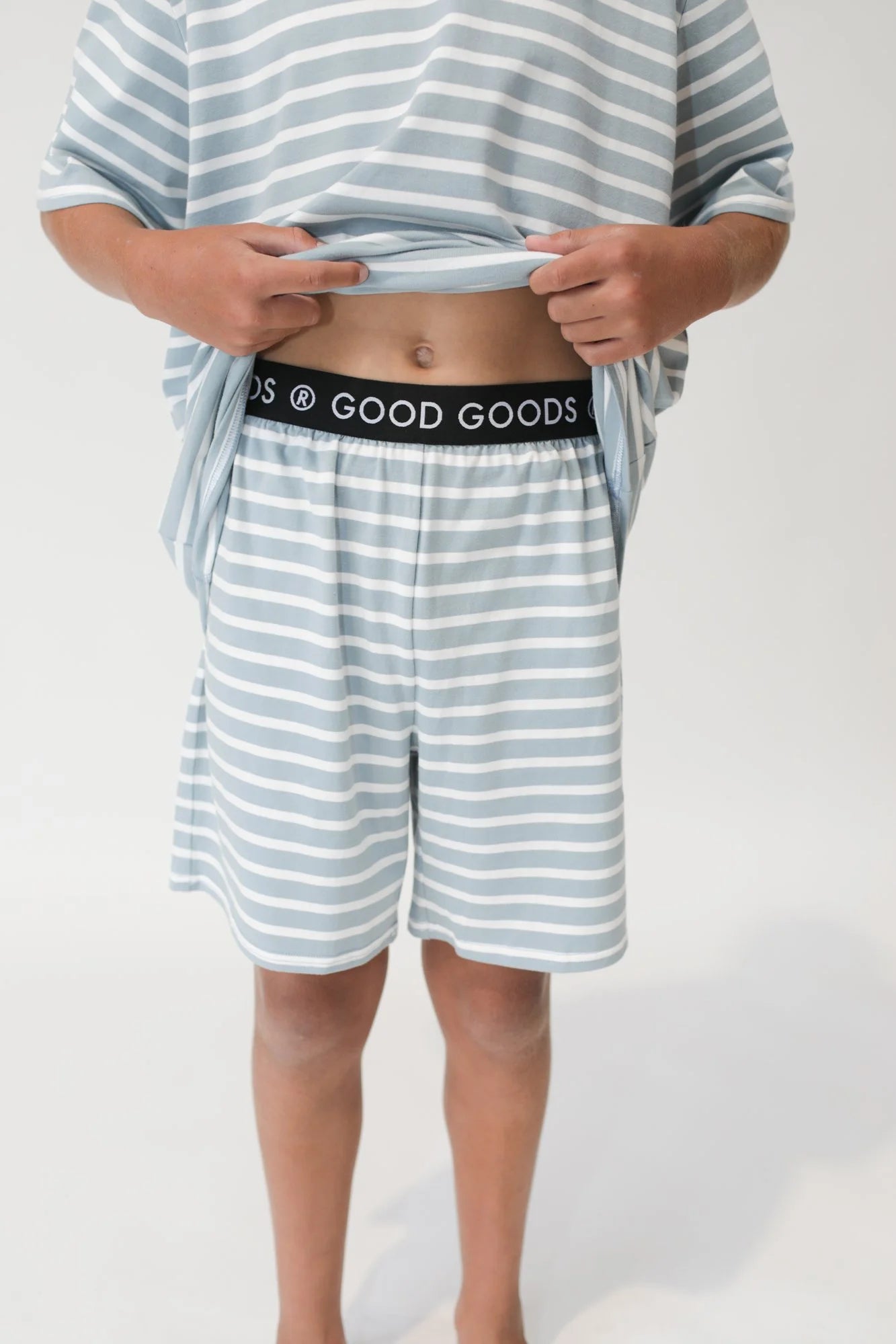 GOOD GOODS // Wolfie PJ's STEEL/CREAM STRIPE