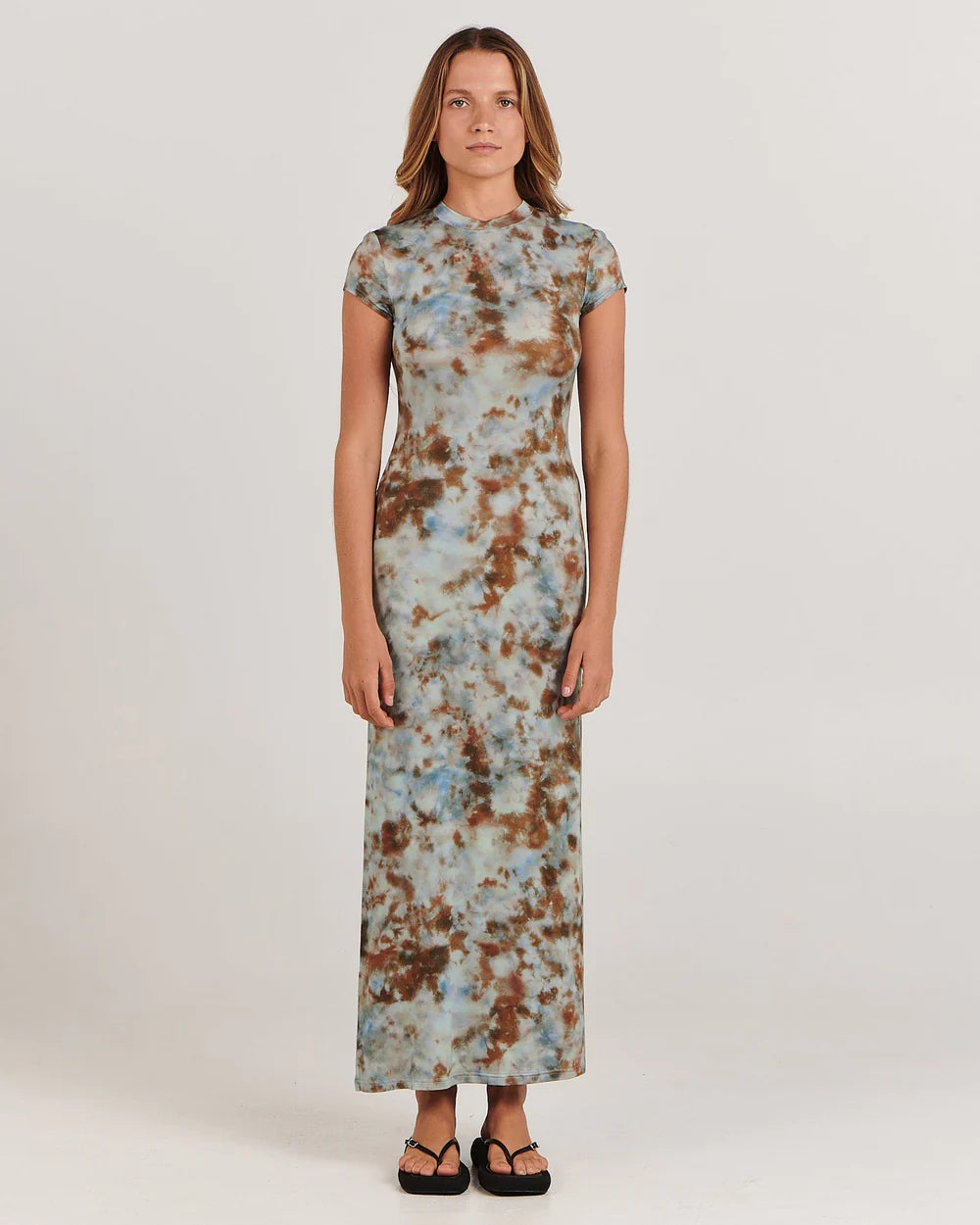 CHARLIE HOLIDAY // Georgie Midi Dress EARTH TIE DYE