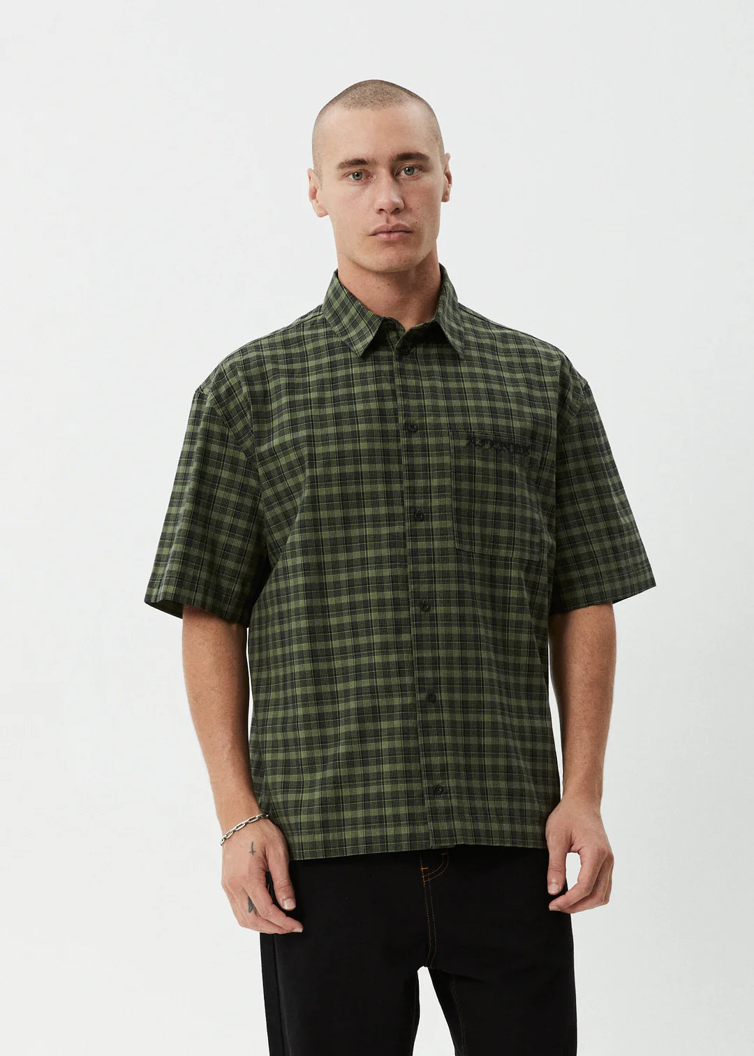 AFENDS // Ghost SS Shirt OIL GREEN